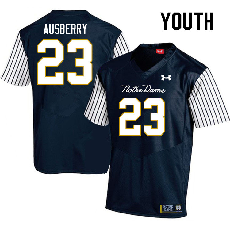 Youth #23 Jaiden Ausberry Notre Dame Fighting Irish College Football Jerseys Stitched-Alternate - Click Image to Close